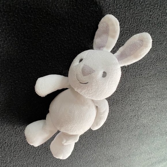 Just One Year By Carters small white bunny plush gray eyes crib baby toy stuffed - Picture 6 of 9